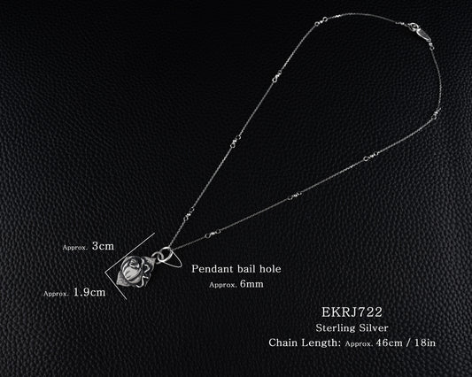 EKRJ722 Pumpkin One-of-a-kind Silver Necklace