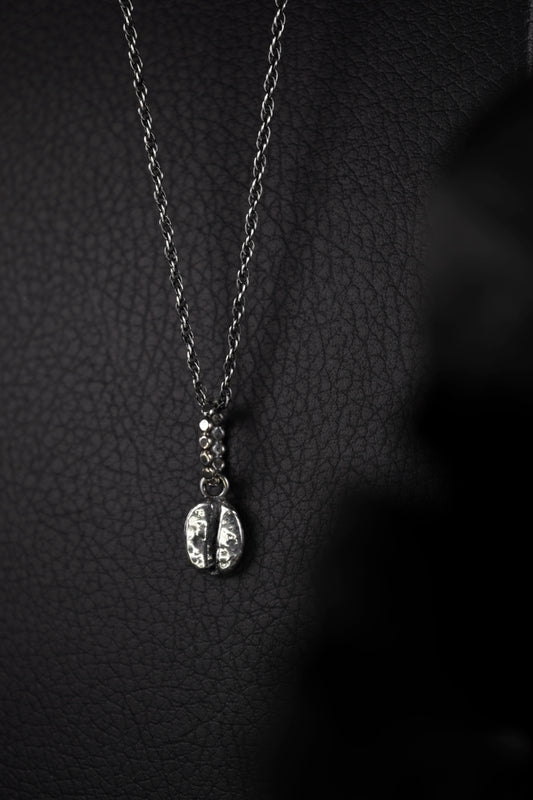 EKRJ419 Coffee Bean Silver Necklace
