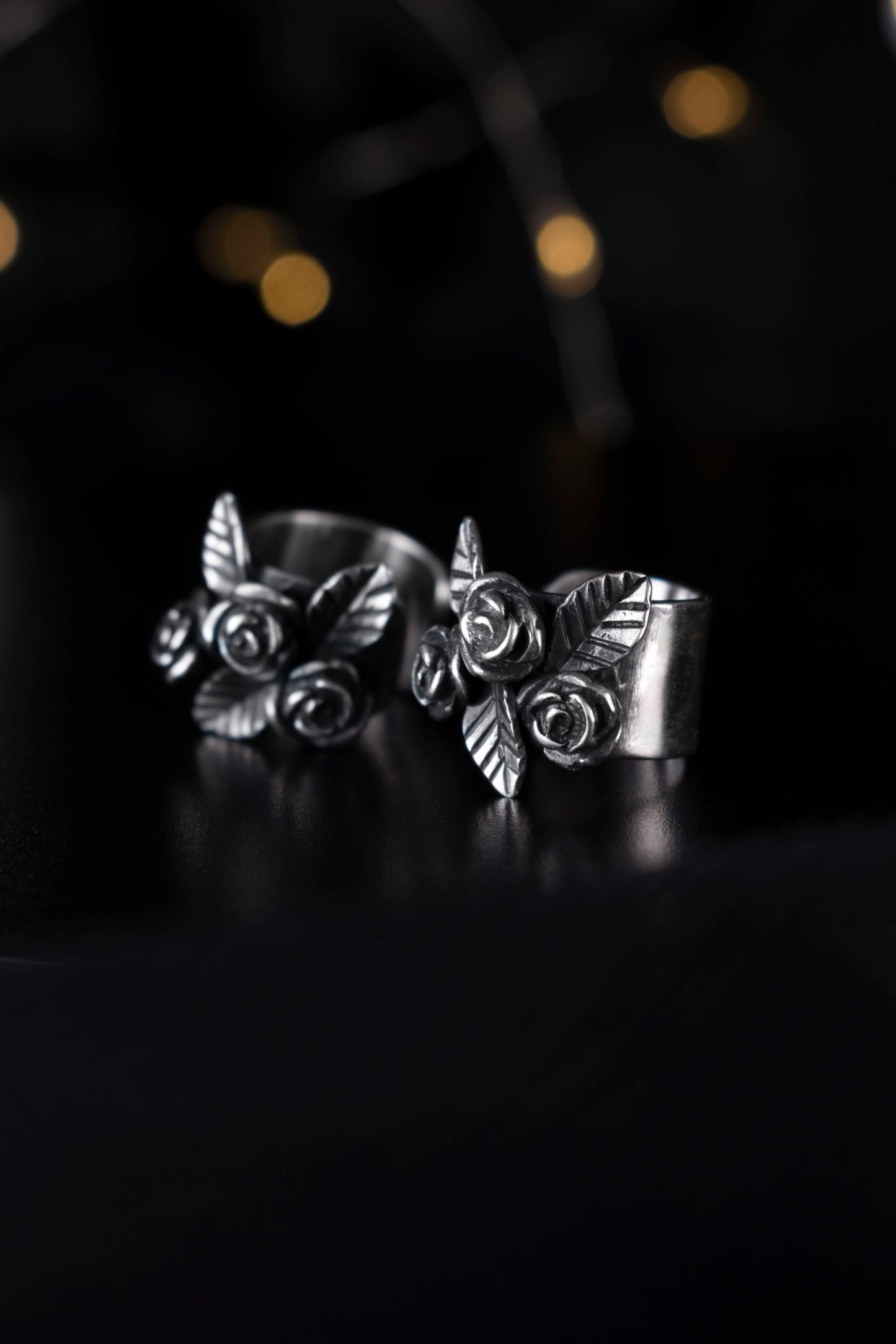 EKRJ592_Rose Silver Ear Cuff / No piercing needed