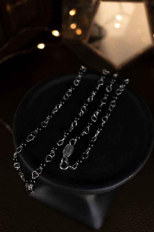 EKRJ632_ Black Onyx Beaded Necklace