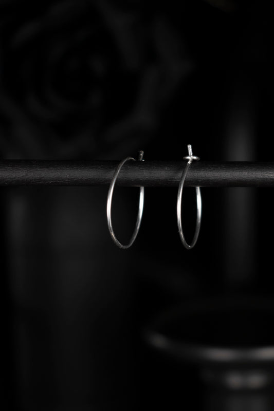 EKRJ702 Minimal Whisper Silver Hoops