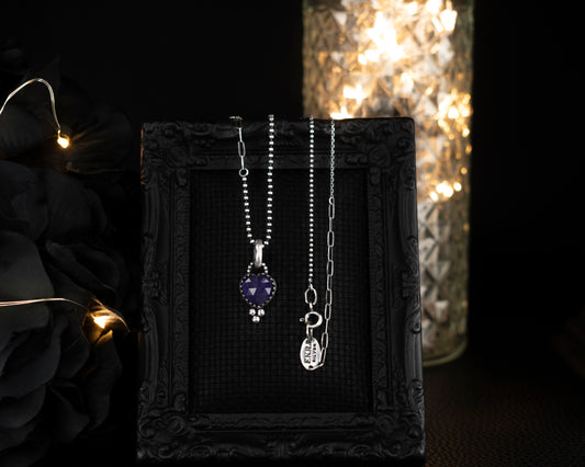 EKRJ753 Rose Cut Heart Shape Natural Amethyst One-of-a-kind Silver Necklace