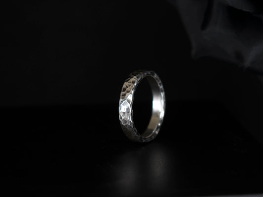 EKRJ764_All Size_Hammer Texture Handmade Silver Ring