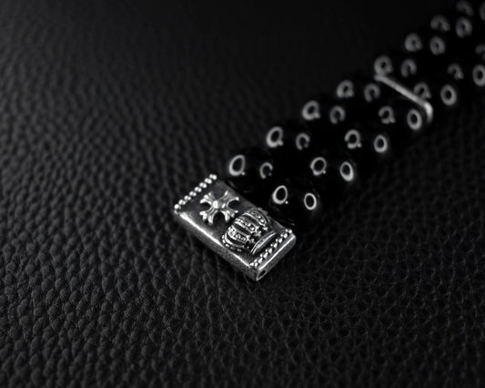 EKRJ770_Black Onyx Silver Watch Band