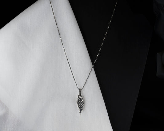 EKRJ796 Angel Wing Silver Necklace