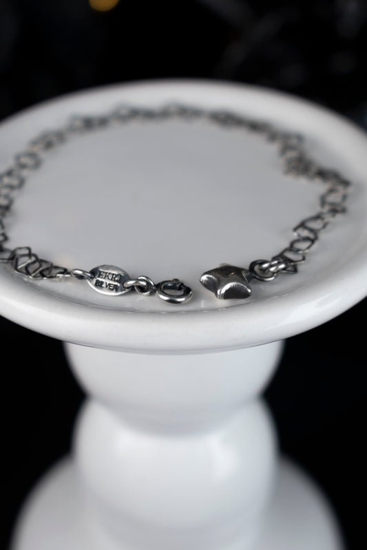 EKRJ1108 Handmade Flat Star Link Chain Bracelet with Star Charm