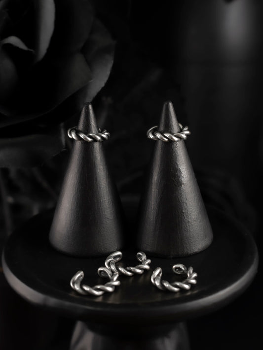 EKRJ828 3mm Twist Sterling Silver Ear Cuff / No piercing needed