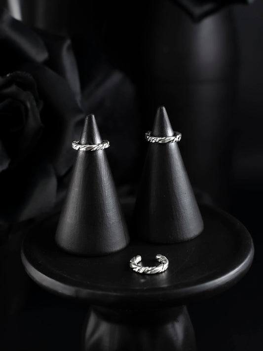 EKRJ831 Square Twist Sterling Silver Ear Cuff / No piercing needed