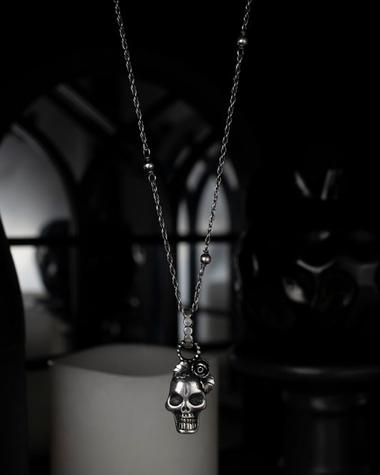 EKRJ879 Rose&Skull Necklace