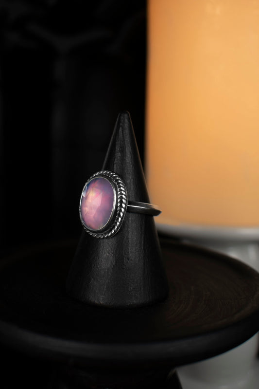 EKRJ904_ Aurora Opal Silver Rings