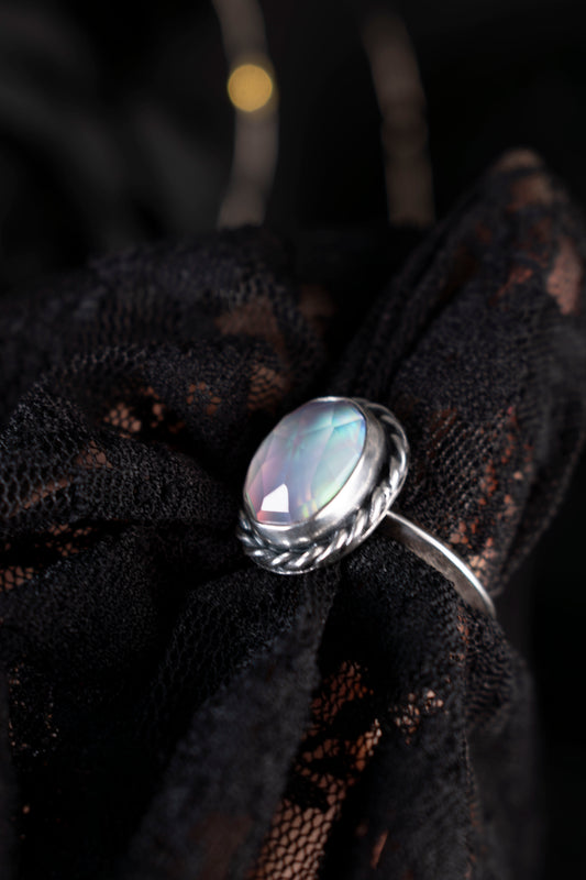EKRJ904 Aurora Veil Opal Ring