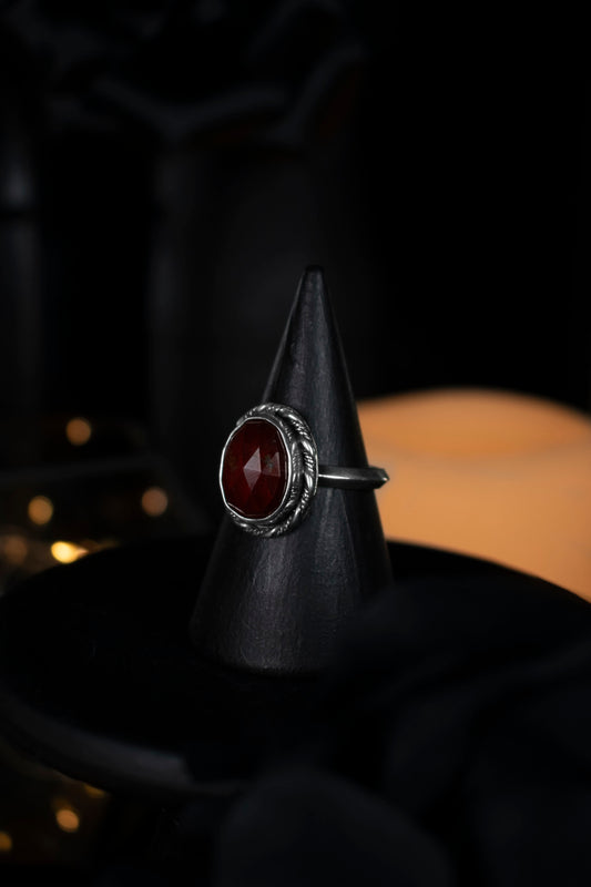 EKRJ905_Hessonite Garnet Silver Rings