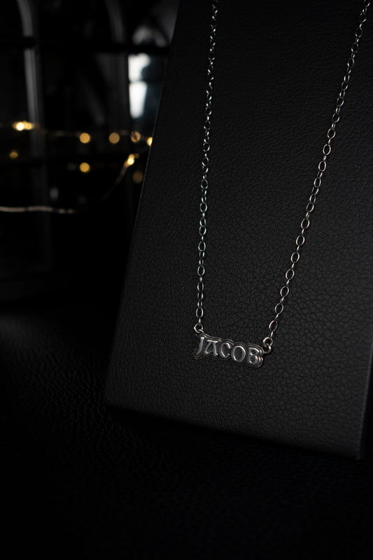 EKRJ969 Custom Name, Letters & Word One-of-a-kind Handmade Silver Necklace