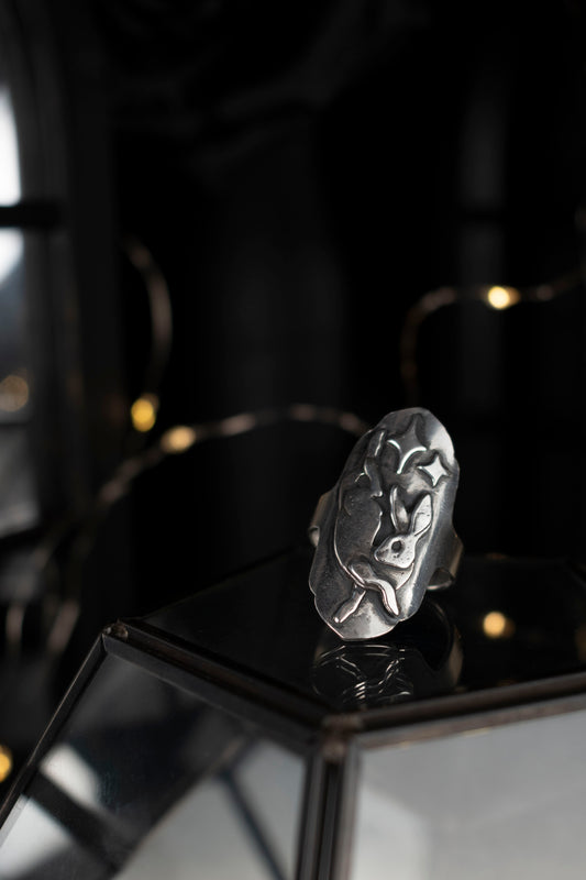 EKRJ972 Hare Sterling Silver Ring