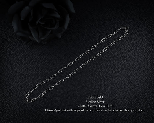 EKRJ690_Sterling Silver 4.8mm Oval Cable Chain Necklace