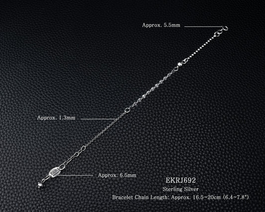 EKRJ692 One-of-a-kind Handmade Silver Chain Bracelet