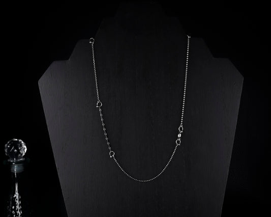 EKRJ695_Handmade Sterling Silver Mixed Chain Necklace