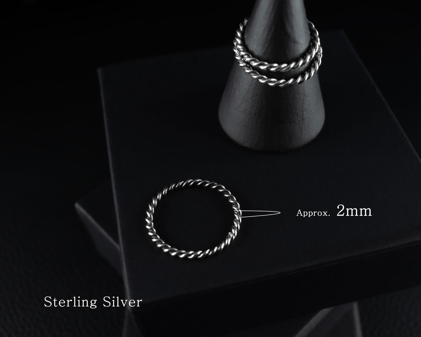 EKRJ501_ All Size_Minimalist Twisted Stack Handmade Silver Ring