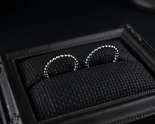 EKRJ500 Minimalist little beaded Handmade Silver Ring