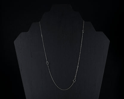 EKRJ656_Handmade Sterling Silver Mixed Chain Necklace