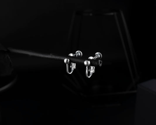 EKRJ662 Sterling Silver Pierce-free Clip On Hoop Earrings