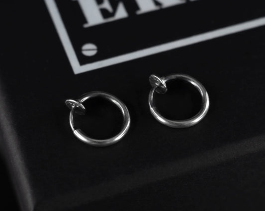 EKRJ660 Sterling Silver Pierce-free Clip On Hoop Earrings