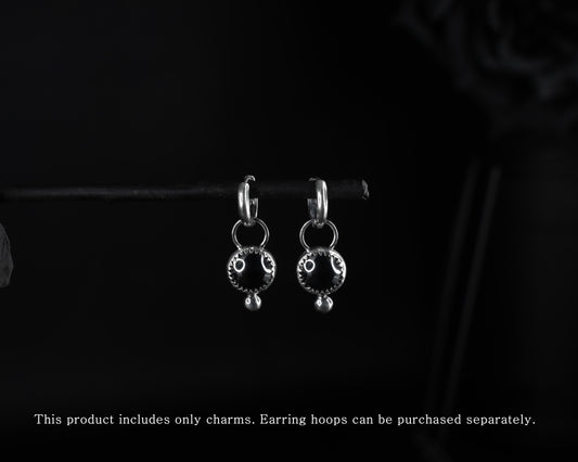 EKRJ665 Hematite Silver Charms