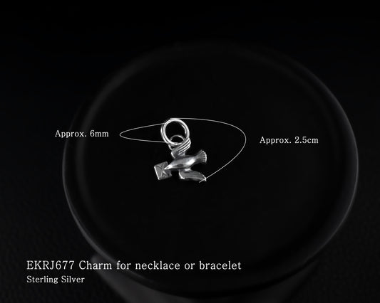 EKRJ677 Silver Bird Charm