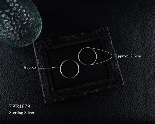 EKRJ678 Sterling Silver Hoop Earrings