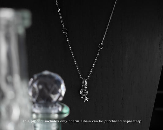 EKRJ674 Silver Black Onyx & Star Charm