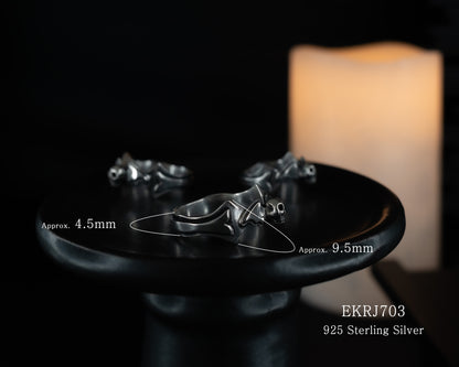 EKRJ703_ All Size_ Minimalist Skull Handmade Silver Ring