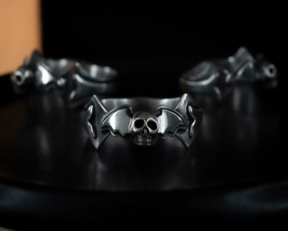 EKRJ703_ All Size_ Minimalist Skull Handmade Silver Ring
