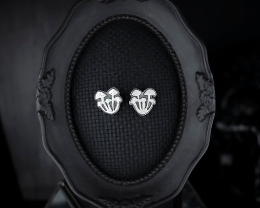 EKRJ711 Mushroom Minimalist Sterling Silver Earrings