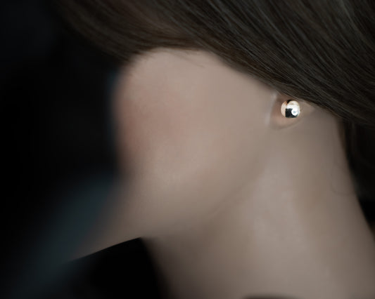 EKRJ719 Tiny Ball Stud Silver Earrings