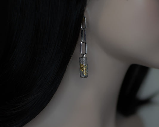 EKRJ388 24K Gold keum-boo One-of-a kind Handmade Silver Earrings