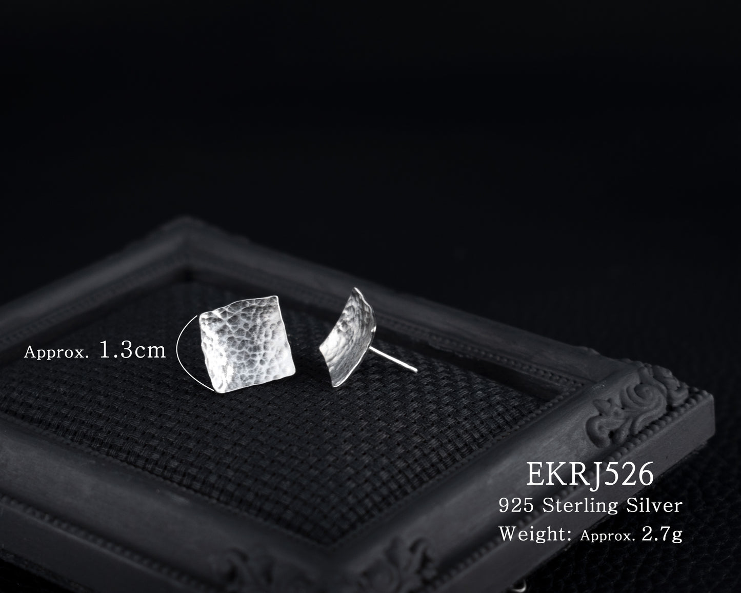 EKRJ526 Square Shape Silver Earrings