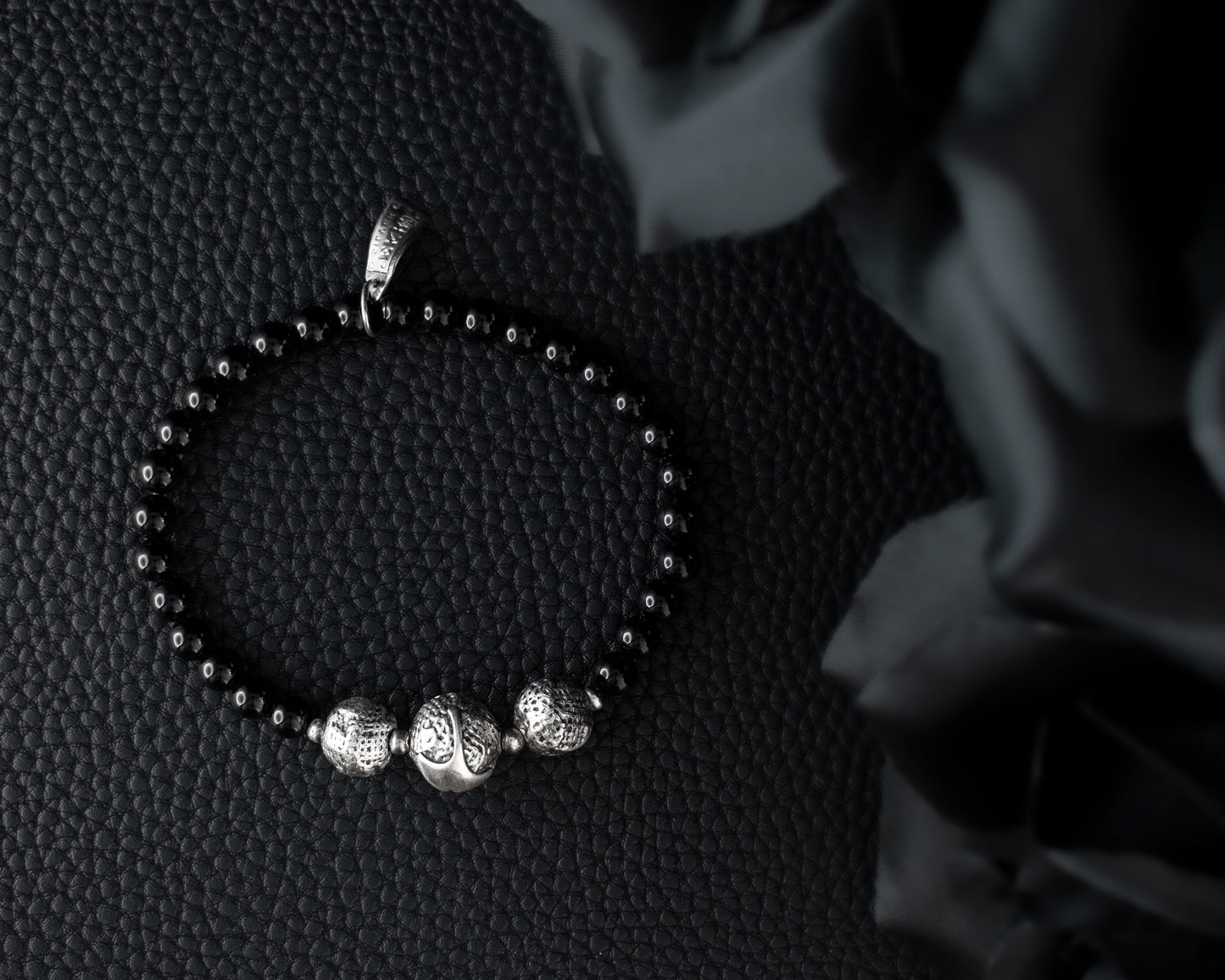 EKRJ541 Black Onyx Silver Bracelet