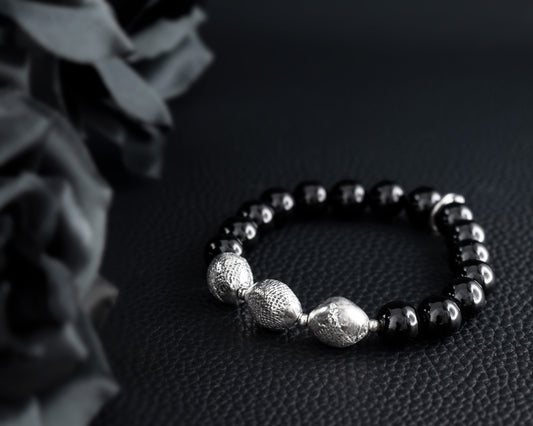 EKRJ536 Black Onyx Silver Bracelet