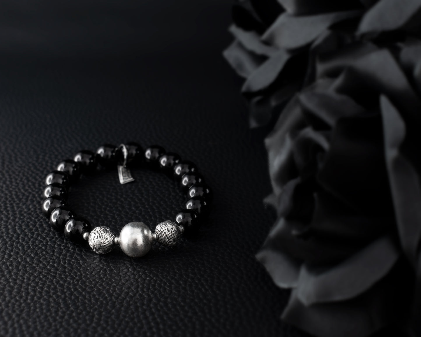 EKRJ538 Black Onyx Silver Bracelet