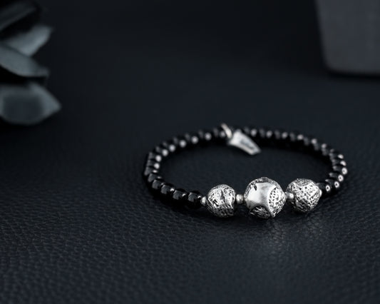 EKRJ541 Black Onyx Silver Bracelet