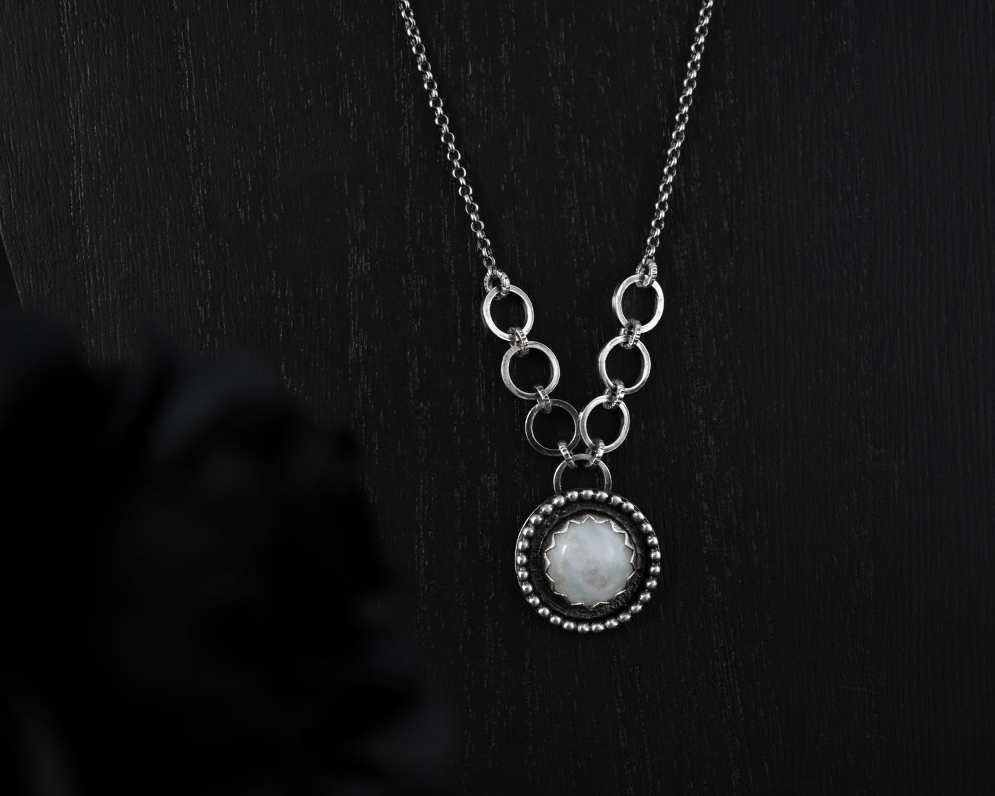 EKRJ559 Moonstone Handmade Silver Necklace