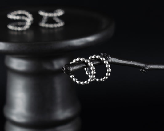 EKRJ584_Beads and Beads Silver Ear Cuff / No piercing needed