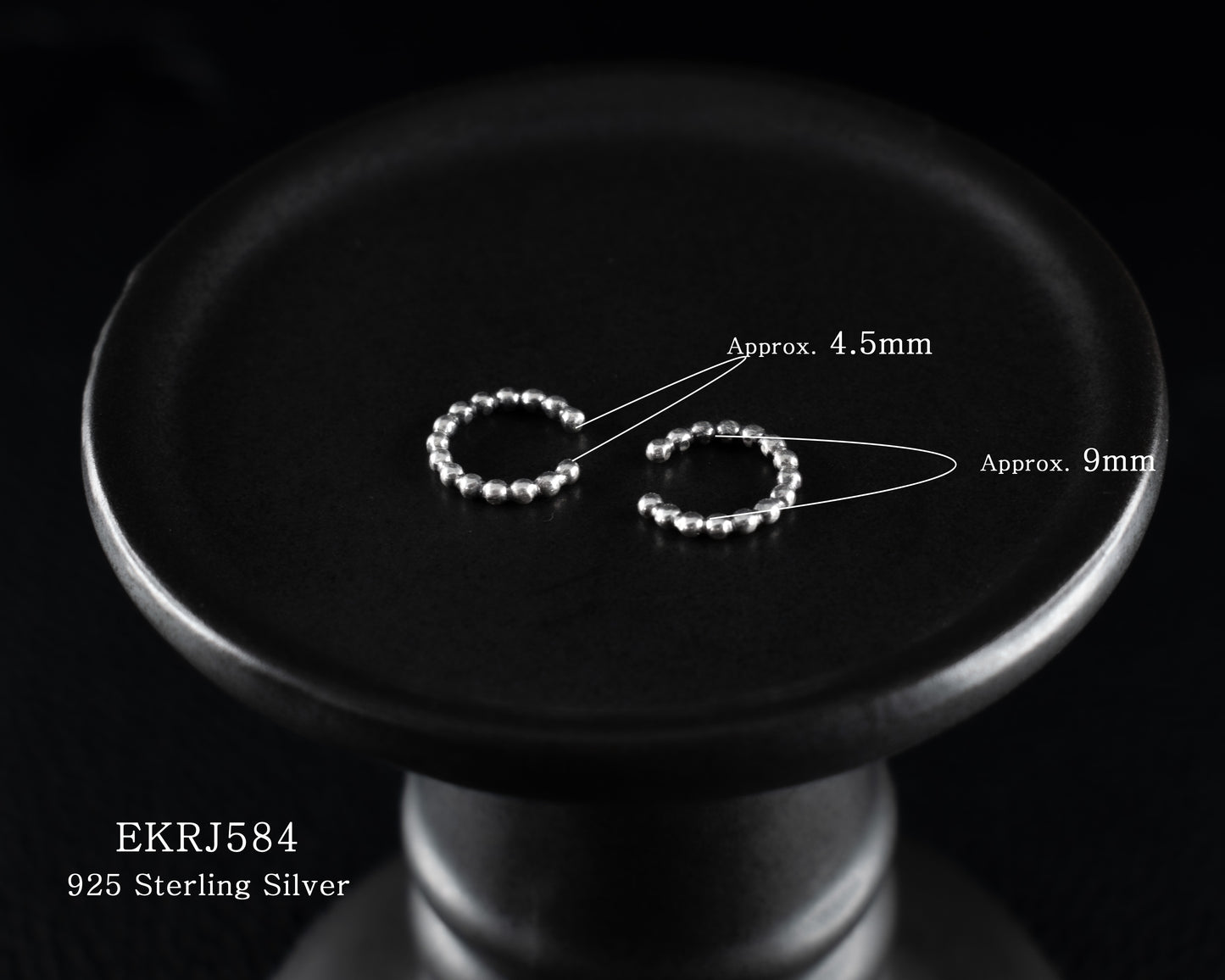 EKRJ584_Beads and Beads Silver Ear Cuff / No piercing needed