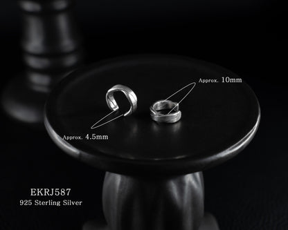 EKRJ587 Flat Twist Silver Ear Cuffs / No piercing needed