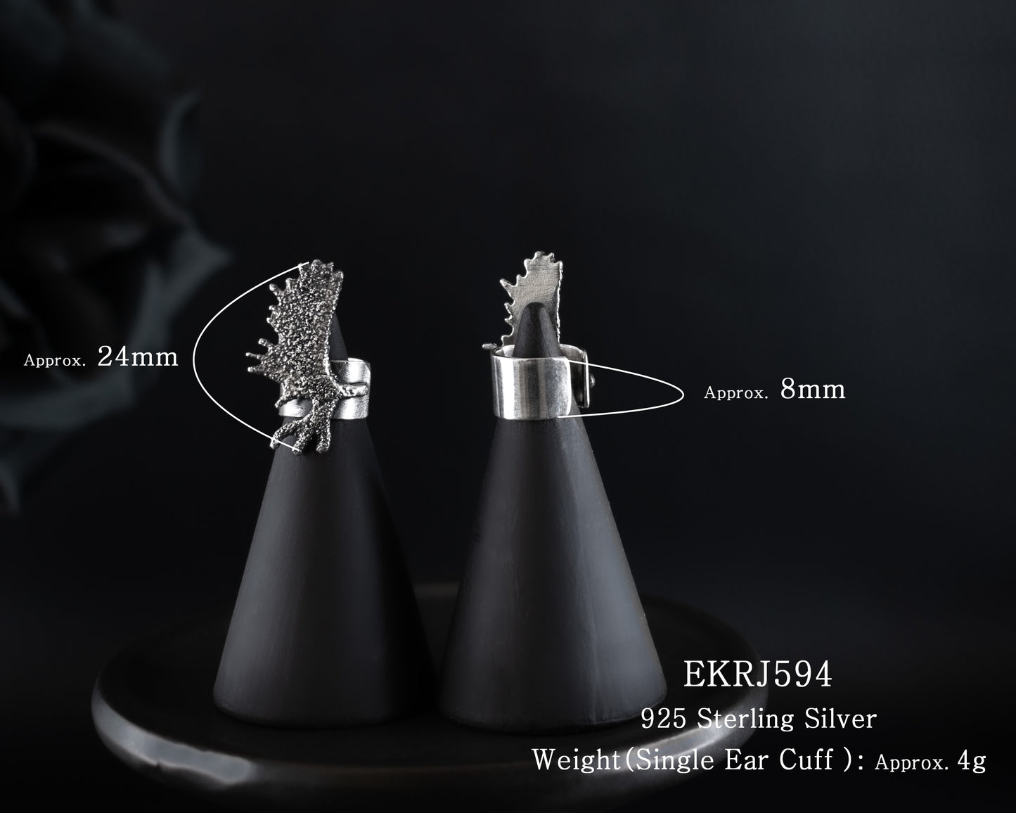 EKRJ594_Antlers Silver Ear Cuff / No piercing needed