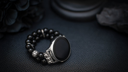 EKRJ414_Black Onyx Silver Watch Band