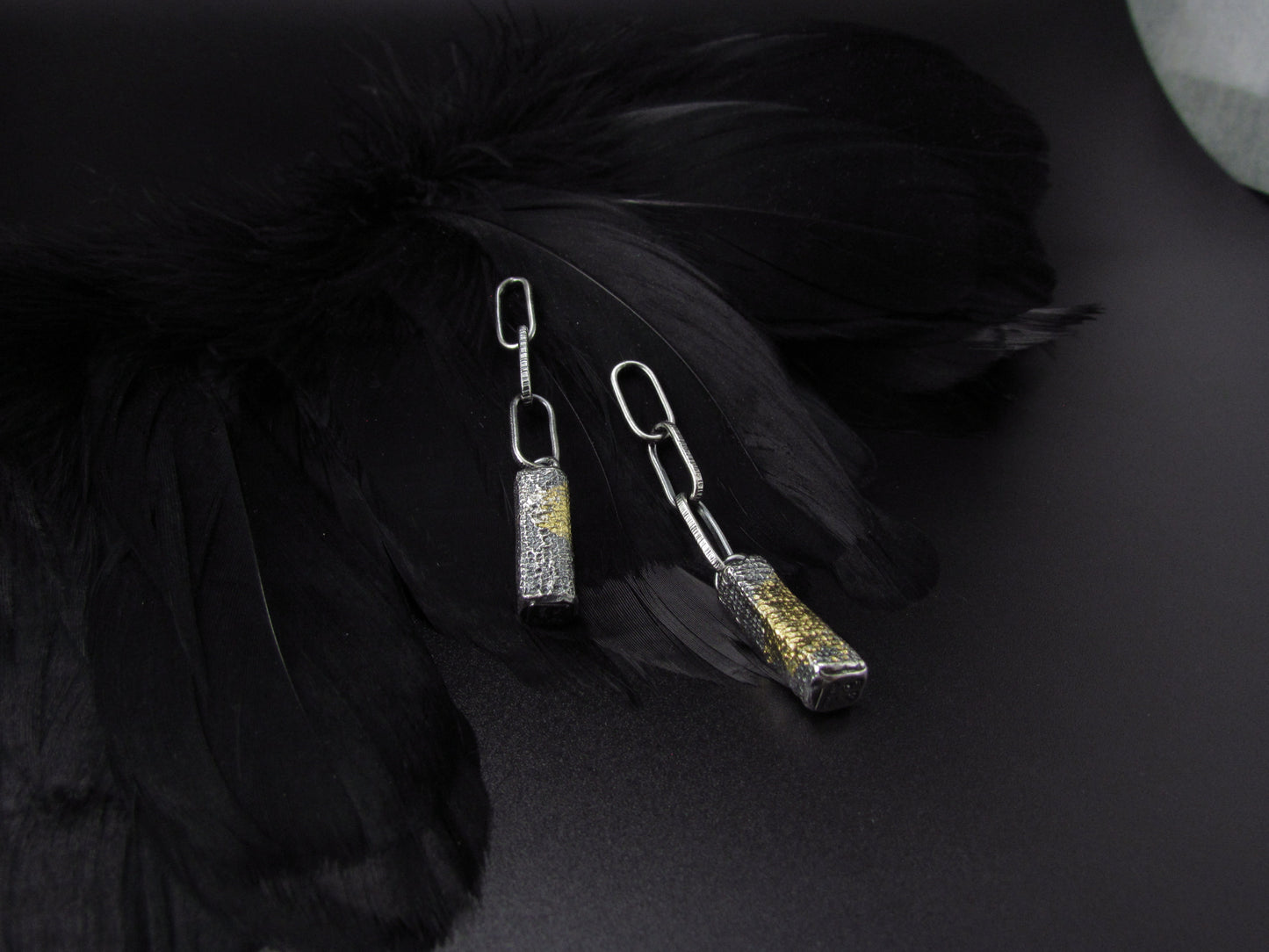 EKRJ388 24K Gold keum-boo One-of-a kind Handmade Silver Earrings