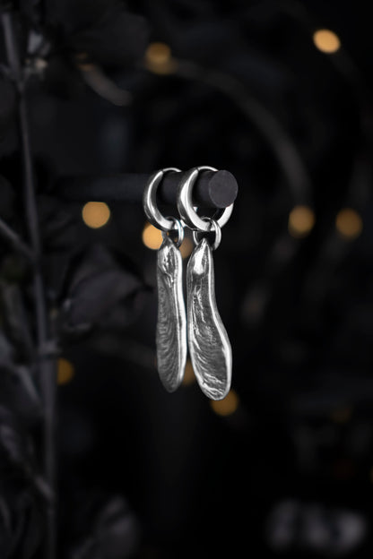 EKRJ1005 Handmade Sterling Silver Maple Key Earrings