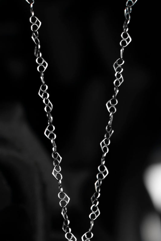 EKRJ963_2.3mm Flat Heart Link Sterling Silver Necklace
