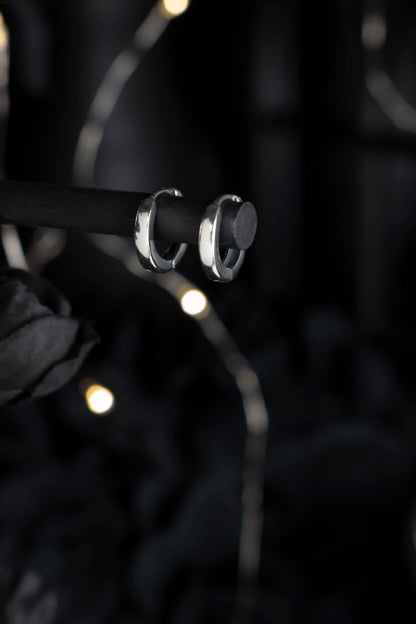 EKRJ1058 Sterling Silver Huggie Hoop Earrings